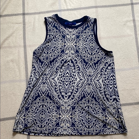 APT 9 Sleeveless Print Top Women's Size Petite Large - Picture 2 of 11